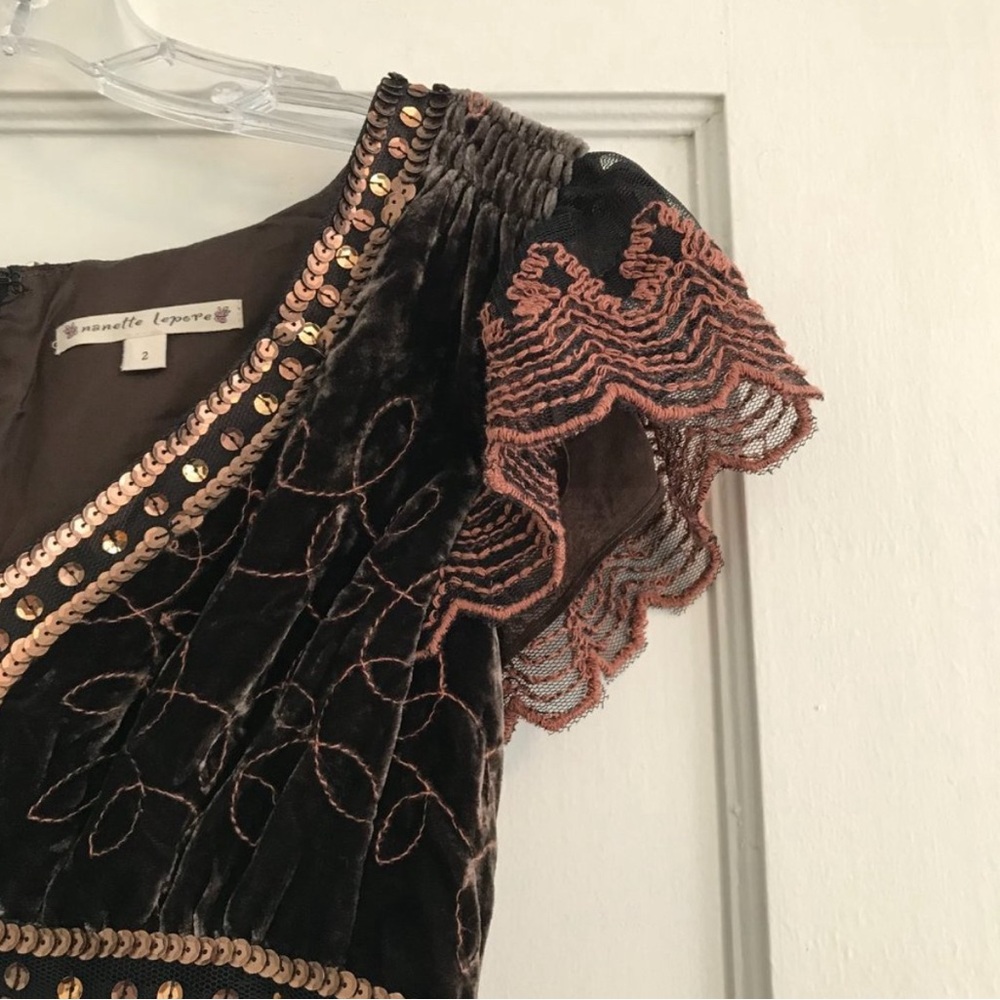 Nanette Lepore | Sequined Velvet Dress - Picture 4 of 10